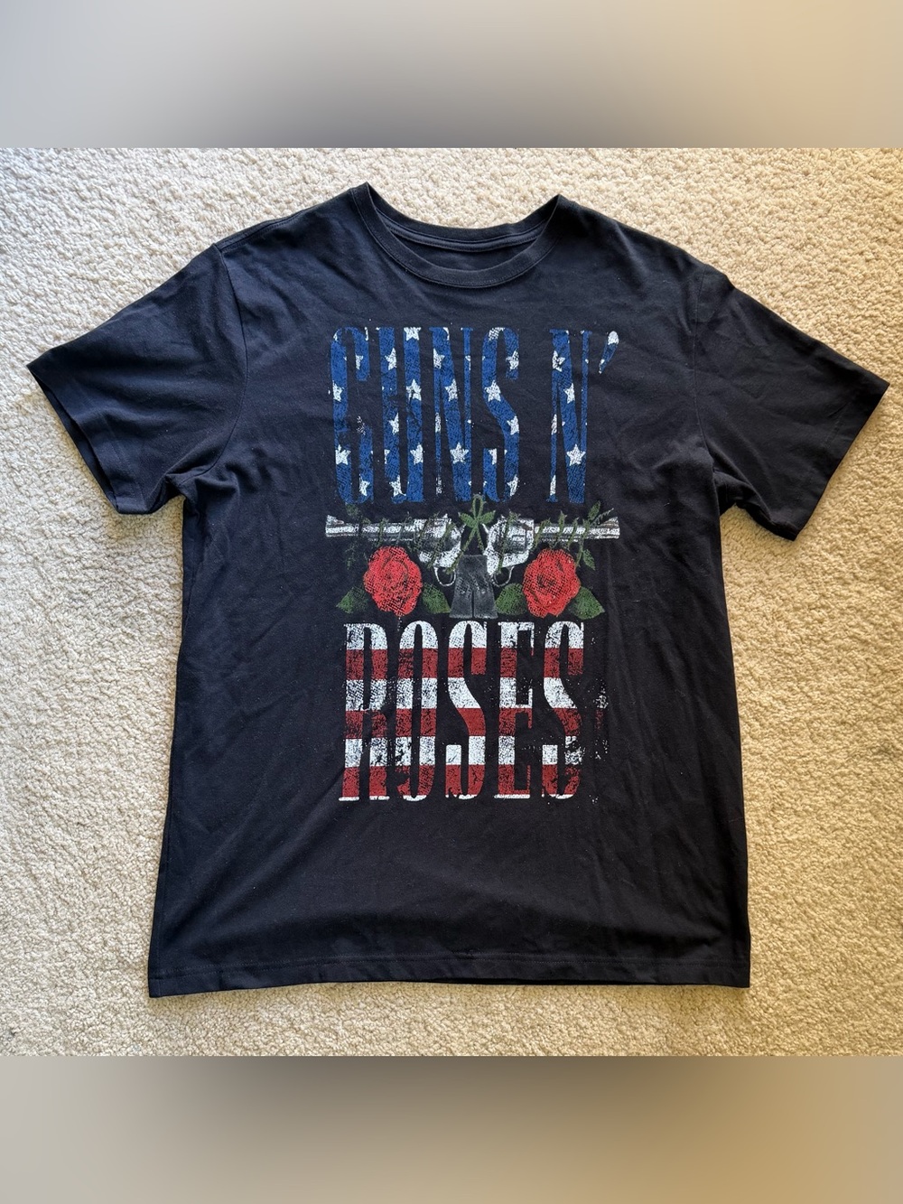Official Guns N' Roses American Flag Logo Band T-Shirt Size L